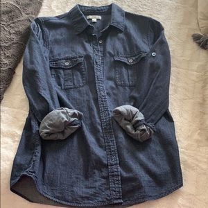 Jcrew Denim Button Up Top